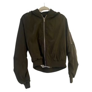 Olive green bomber jacket